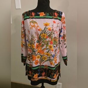 Linea By Louis Dell'olio Floral Print Women's Top